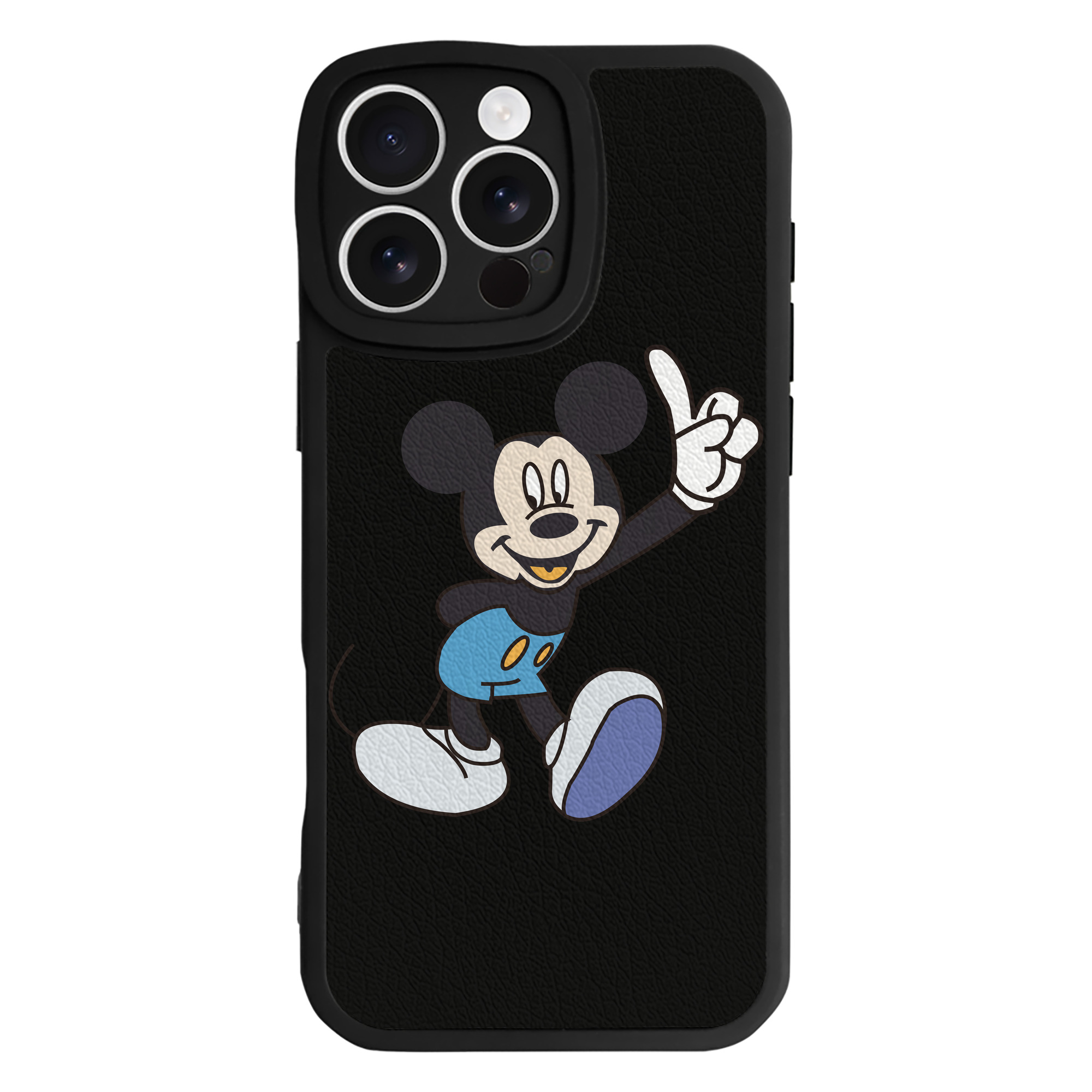 （画像用） ミッキーマウス Mickey Mouse 【iPhone 16シリーズ対応】シリコンスマホケース（レザー調） 材質：シリコン